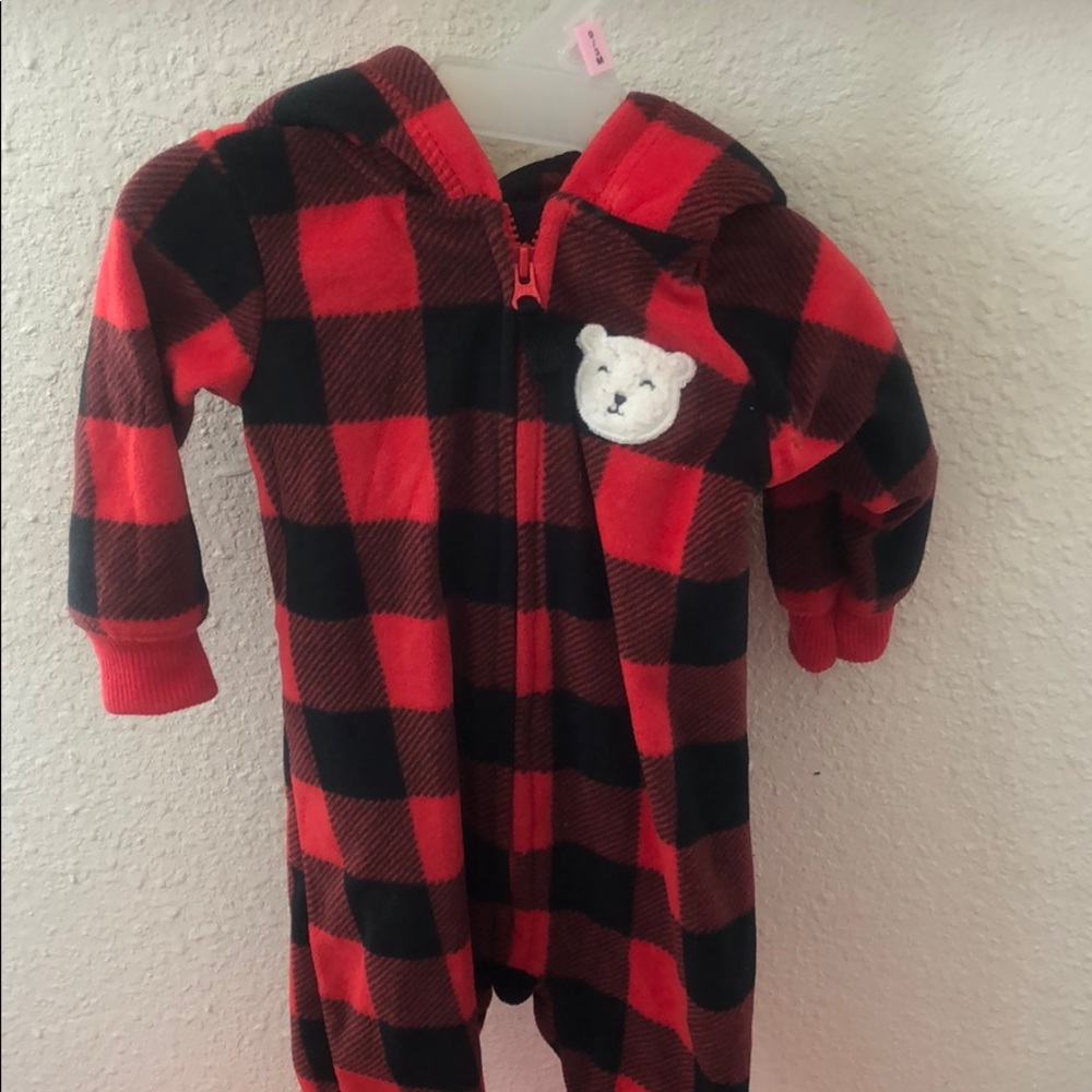 Carters zip up suit fuzzy and warm